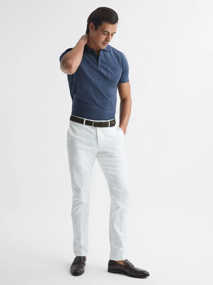 Reiss Polo Shirts Austin Polo Shirt Steel Blue 8211 Men