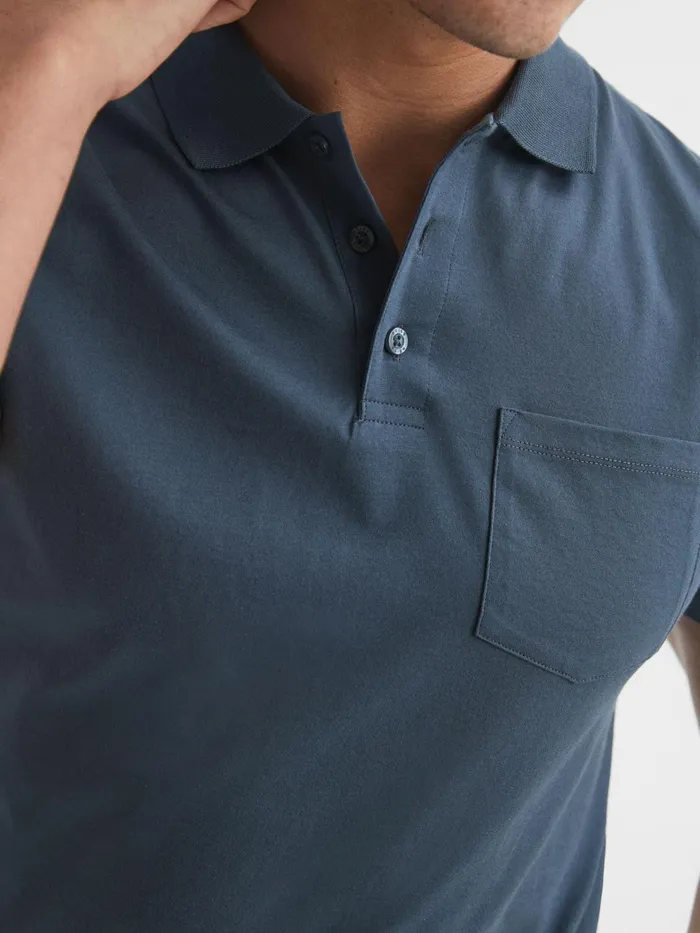 Reiss Polo Shirts Austin Polo Shirt Steel Blue 8211 Men