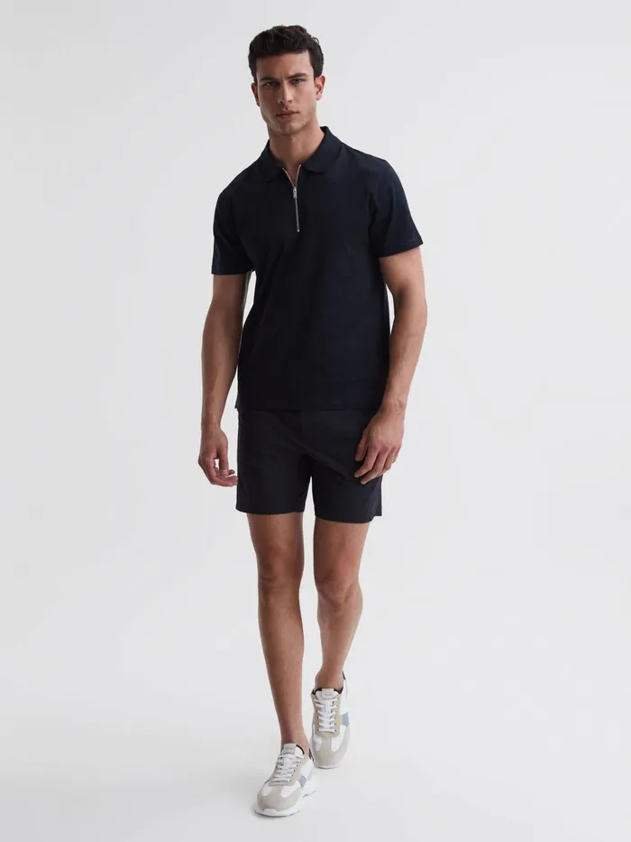 Reiss Polo Shirts Belfry Mercerised Egyptian Cotton Polo Shirt Navy 8211 Men