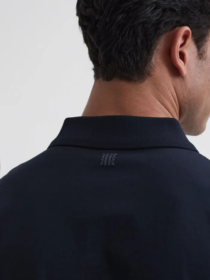 Reiss Polo Shirts Belfry Mercerised Egyptian Cotton Polo Shirt Navy 8211 Men