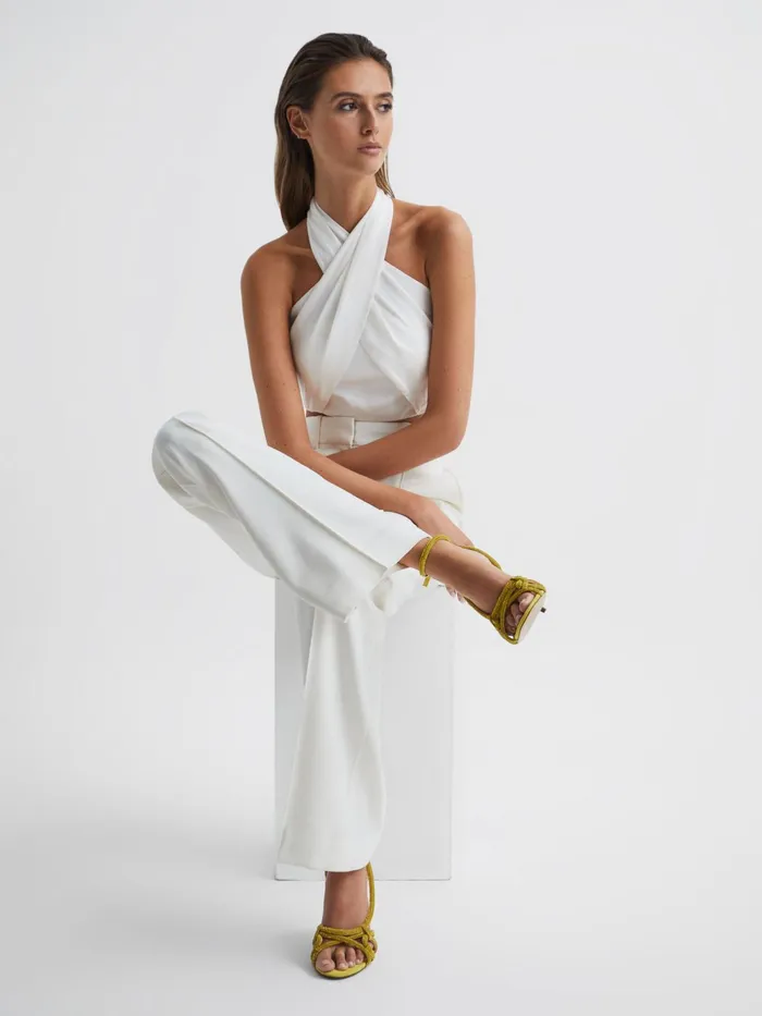 Reiss Sandals Eryn Embellished Heeled Sandals Yellow 8211 Women
