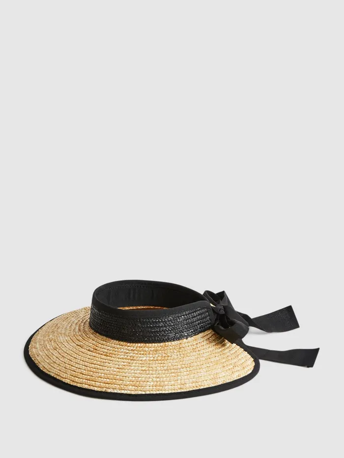Reiss Scarves Hats and Gloves Kylie Oversized Visor Neutral 8211 Women