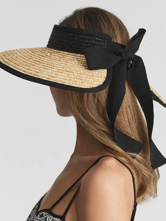 Reiss Scarves Hats and Gloves Kylie Oversized Visor Neutral 8211 Women