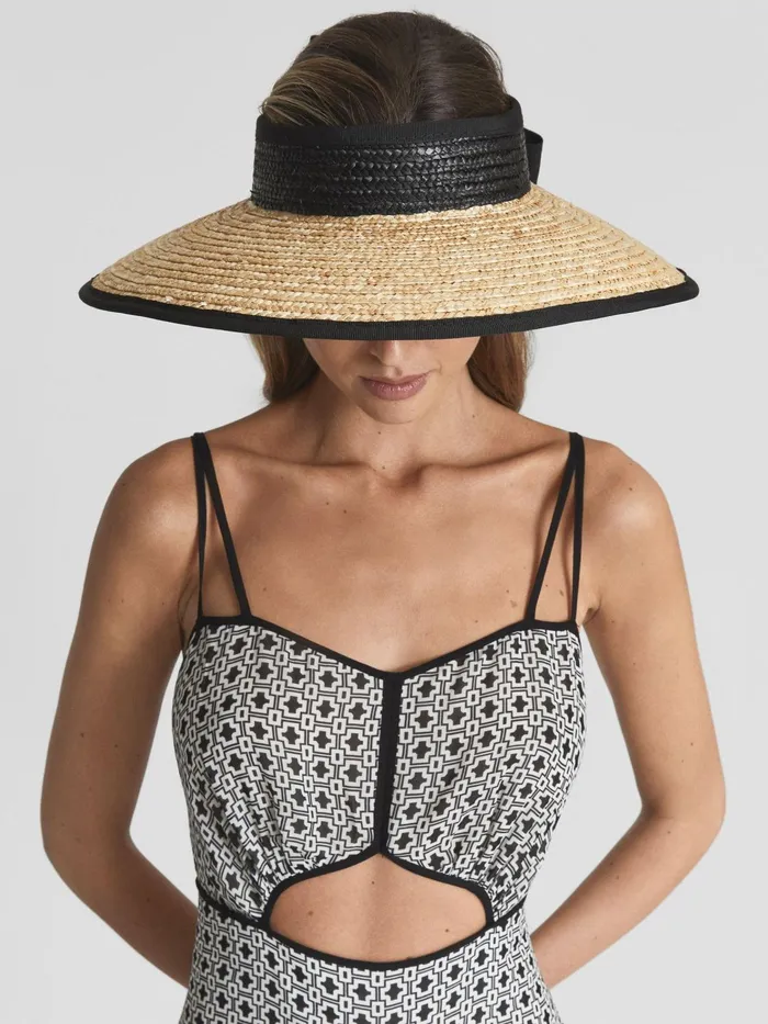 Reiss Scarves Hats and Gloves Kylie Oversized Visor Neutral 8211 Women