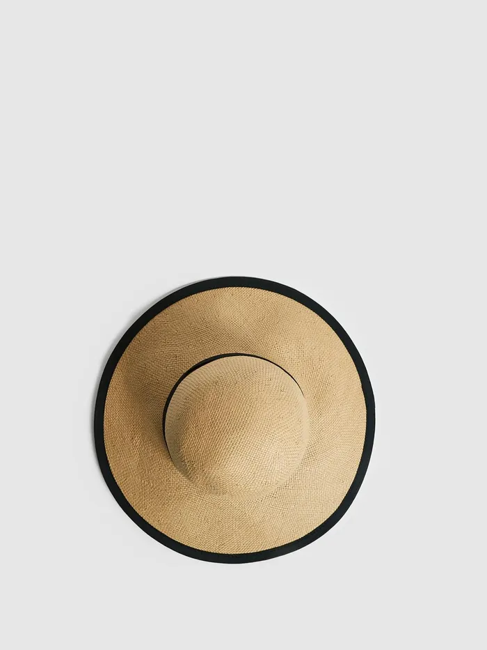 Reiss Scarves Hats and Gloves Nina Raffia Woven Wide Brim Hat Natural 8211 Women