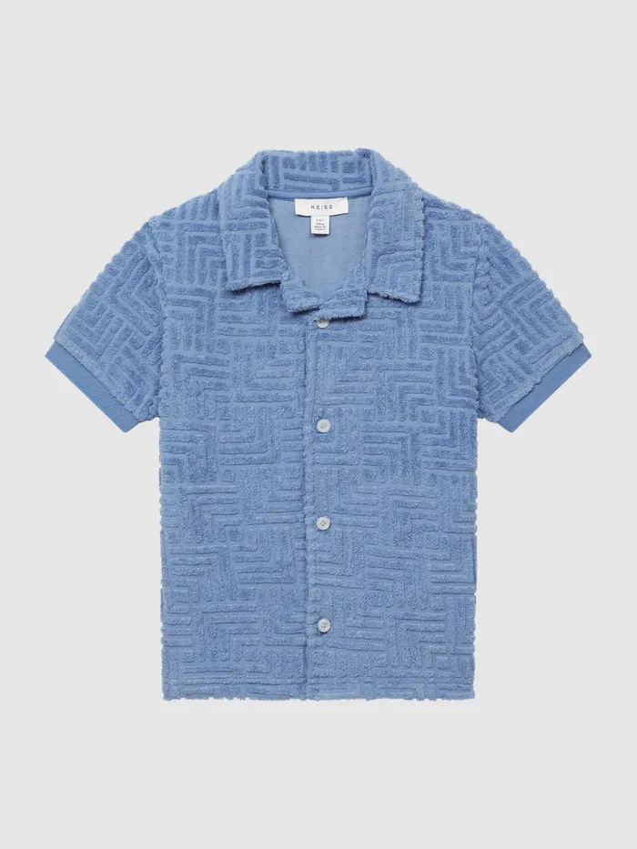 Reiss Shirts Algarve Terry Towelling Shirt Airforce Blue 8211 Children