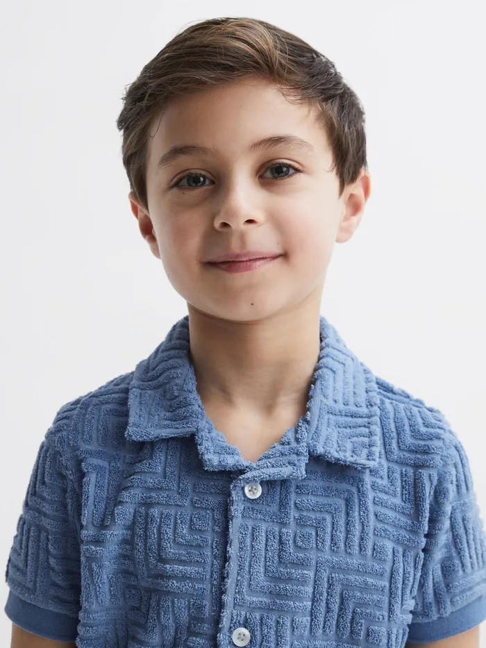 Reiss Shirts Algarve Terry Towelling Shirt Airforce Blue 8211 Children
