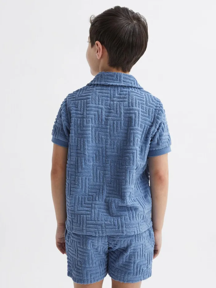 Reiss Shirts Algarve Terry Towelling Shirt Airforce Blue 8211 Children