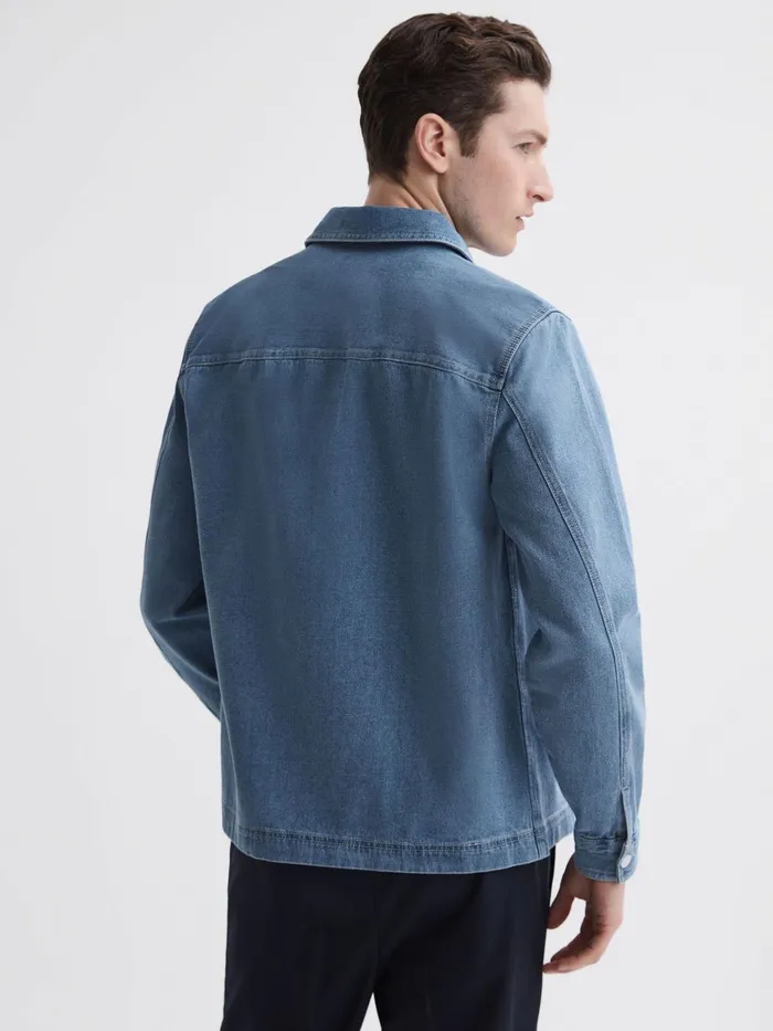 Reiss Shirts Colarado Washed Denim Button Down Shirt Indigo 8211 Men