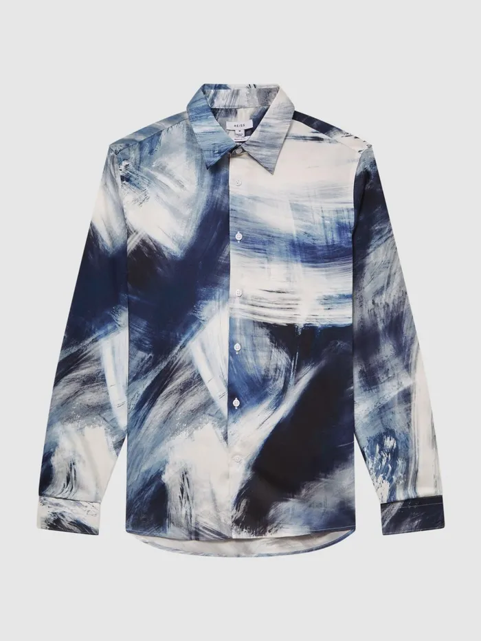 Reiss Shirts Dissly Slim Fit Printed Shirt Navymulti 8211 Men