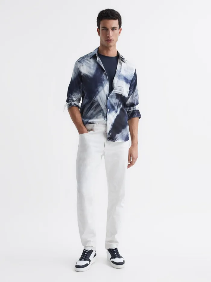 Reiss Shirts Dissly Slim Fit Printed Shirt Navymulti 8211 Men