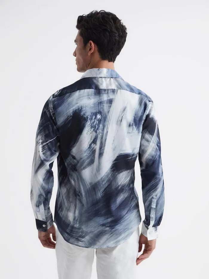 Reiss Shirts Dissly Slim Fit Printed Shirt Navymulti 8211 Men