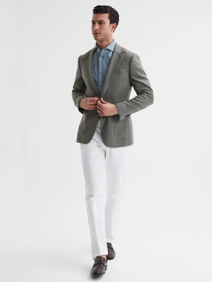 Reiss Shirts Draper Washed Chambray Shirt Blue 8211 Men