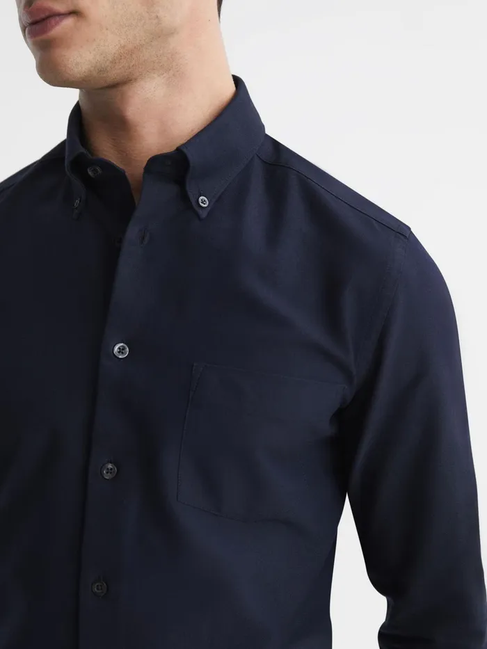 Reiss Shirts Greenwich Soft Wash Button Down Oxford Shirt Navy 8211 Men