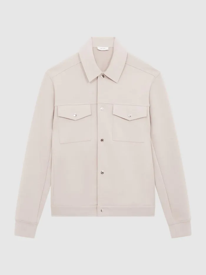 Reiss Shirts Jerry Interlock Overshirt Navy 8211 Men
