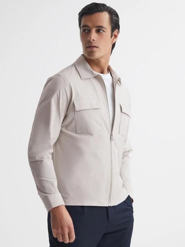Reiss Shirts Pump Technical Pocket Zip Through Jacket Black 8211 Men