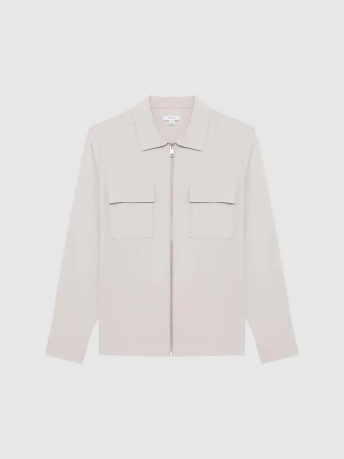 Reiss Shirts Pump Technical Pocket Zip Through Jacket Black 8211 Men