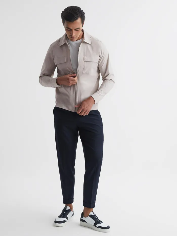 Reiss Shirts Pump Technical Pocket Zip Through Jacket Black 8211 Men