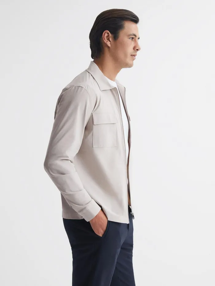 Reiss Shirts Pump Technical Pocket Zip Through Jacket Black 8211 Men
