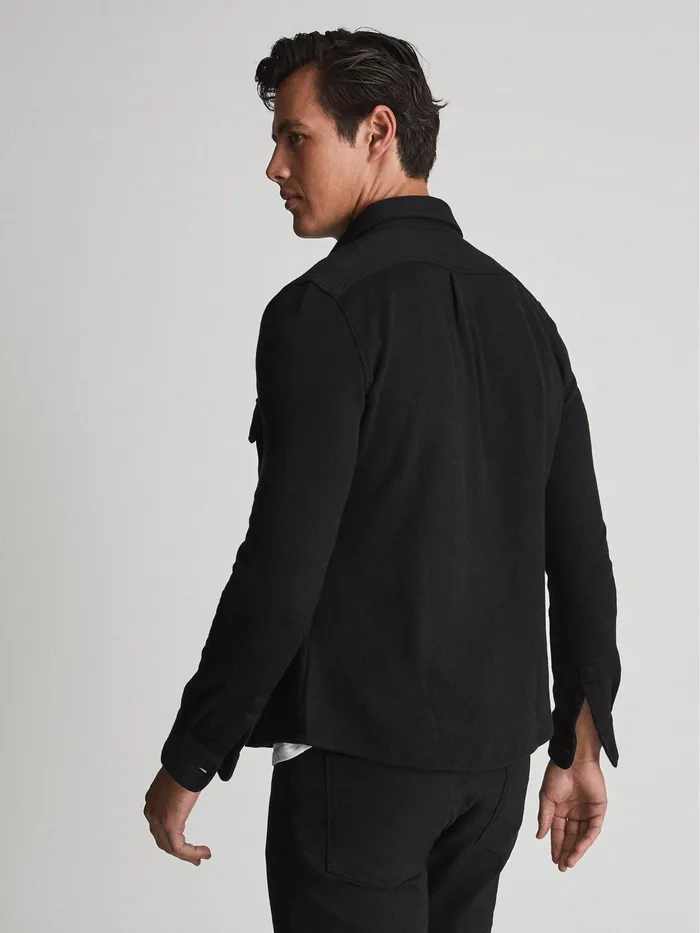 Reiss Shirts Scott Cotton Wool Blend Overshirt Black 8211 Men