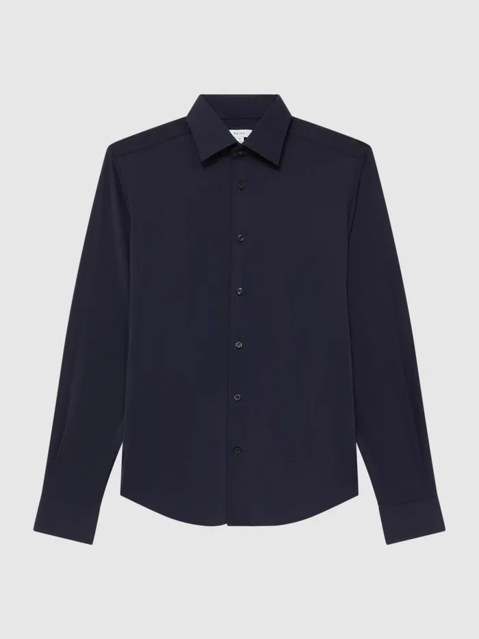 Reiss Shirts Voyager Regular Fit Travel Shirt Navy 8211 Men