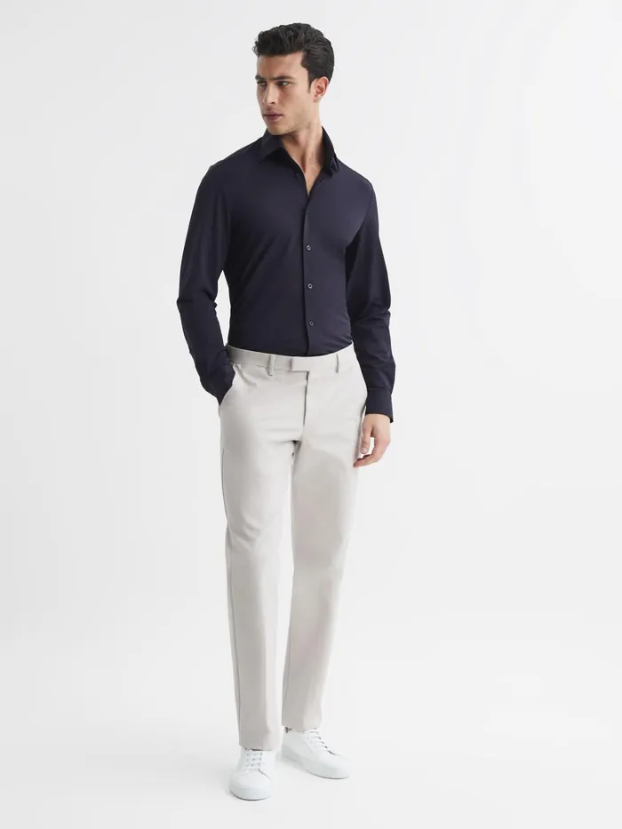 Reiss Shirts Voyager Regular Fit Travel Shirt Navy 8211 Men