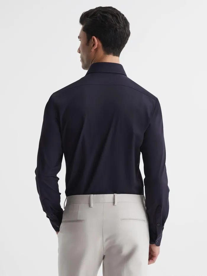 Reiss Shirts Voyager Regular Fit Travel Shirt Navy 8211 Men