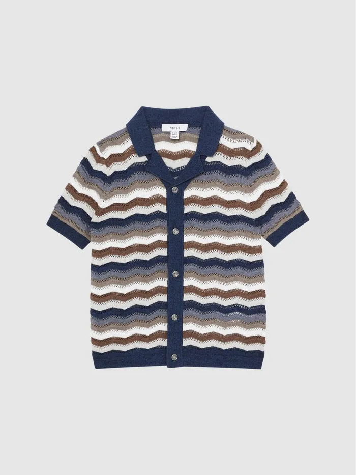 Reiss Shirts Whiteley Cuban Collar Printed Shirt Multi 8211 Children