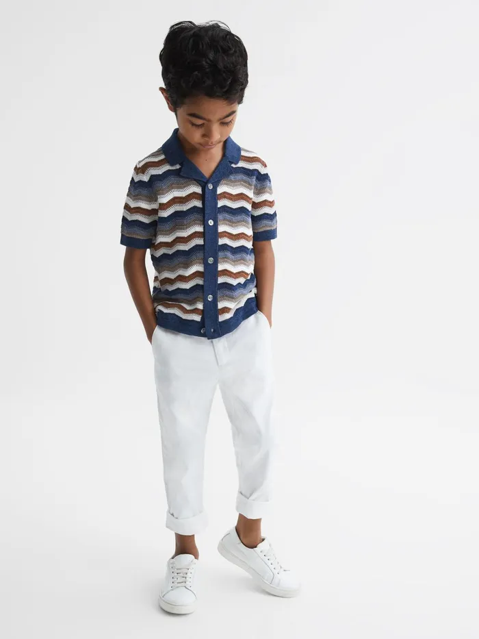 Reiss Shirts Whiteley Cuban Collar Printed Shirt Multi 8211 Children