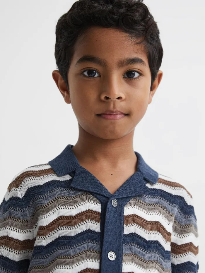 Reiss Shirts Whiteley Cuban Collar Printed Shirt Multi 8211 Children