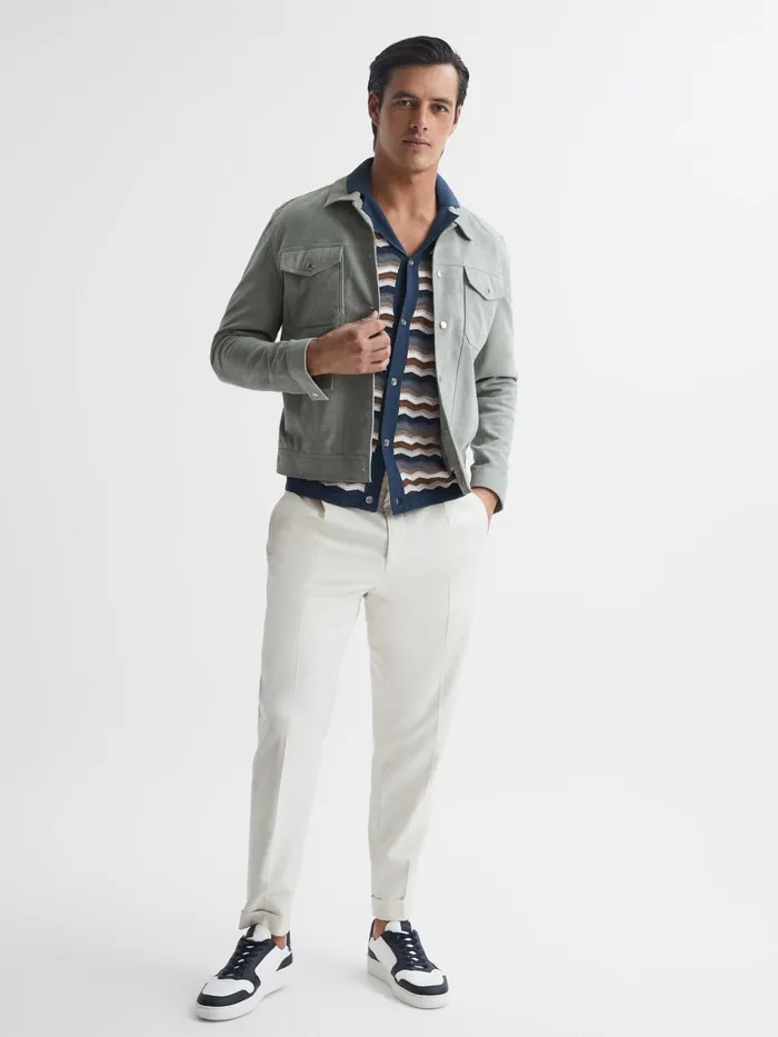 Reiss Shirts Whiteley Cuban Collar Printed Shirt Multi 8211 Men