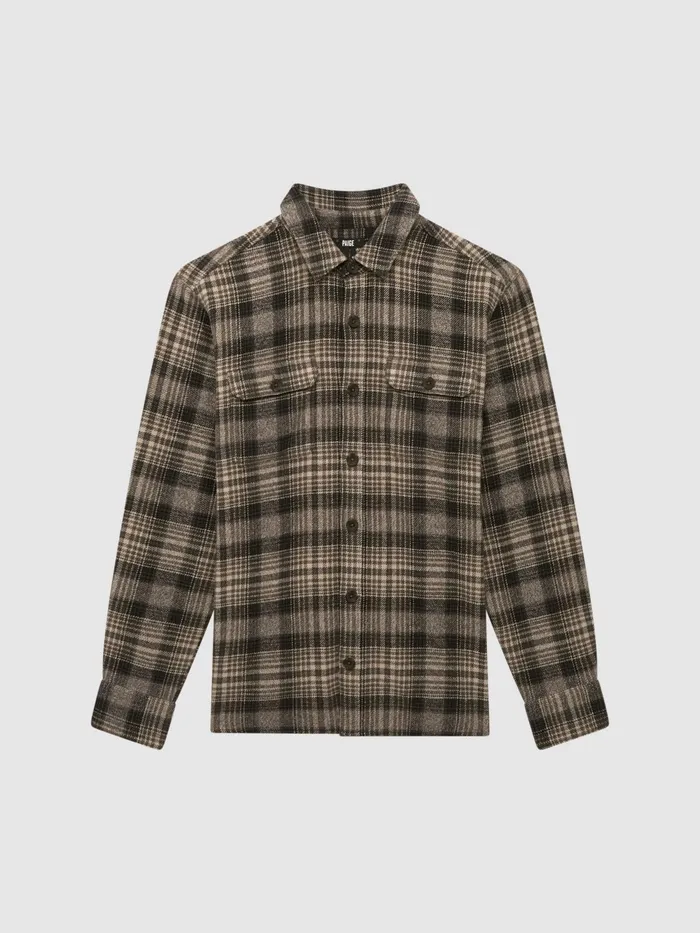 Reiss Shirts Wilbur Paige Cotton Checked Overshirt Dark Hilside 8211 Men