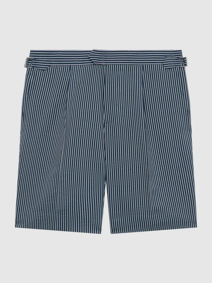 Reiss Shorts Archie Striped Side Adjuster Shorts Navywhite 8211 Men