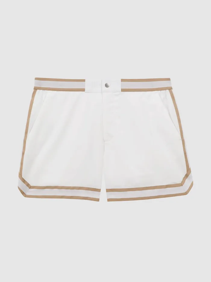Reiss Shorts Baller Reiss Ch Elasticated Waist Contrast Swim Shorts Neutralwhite 8211 Men