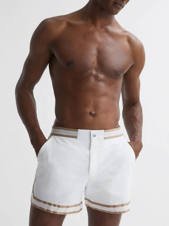 Reiss Shorts Baller Reiss Ch Elasticated Waist Contrast Swim Shorts Neutralwhite 8211 Men