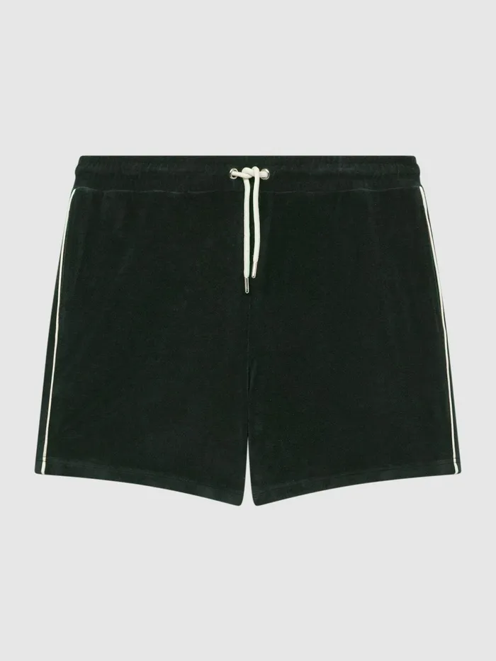 Reiss Shorts Fredericks Towelling Drawstring Shorts Dark Green 8211 Men