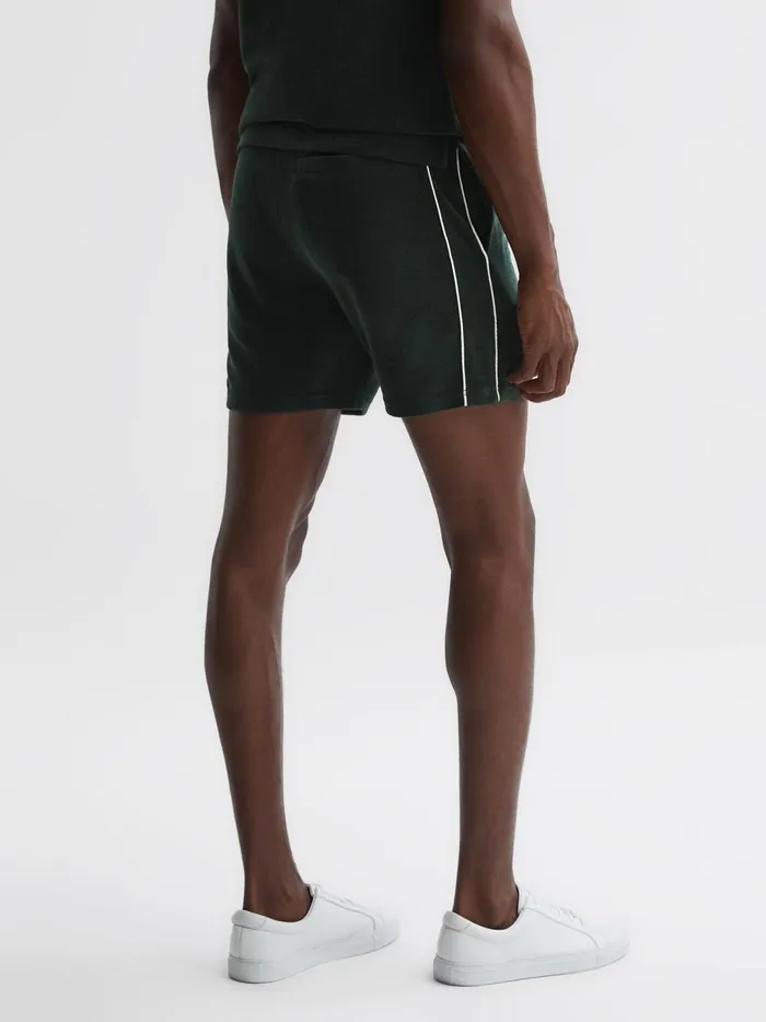 Reiss Shorts Fredericks Towelling Drawstring Shorts Dark Green 8211 Men