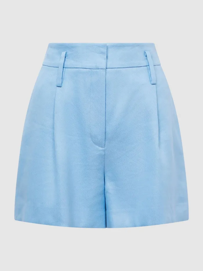 Reiss Shorts Hollie Linen Pleat Front Shorts Blue 8211 Women