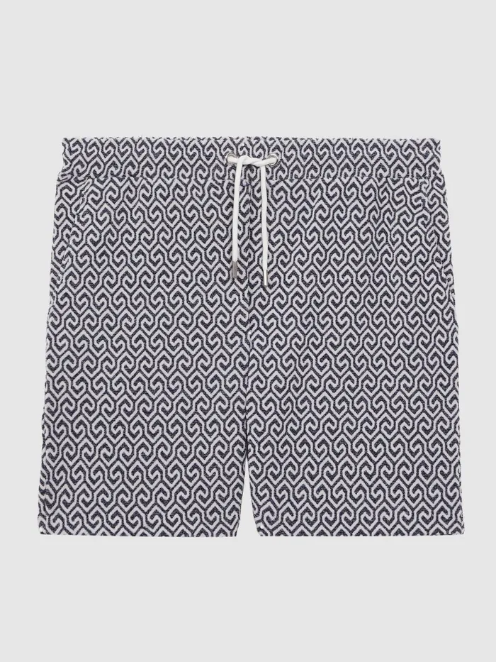 Reiss Shorts Jenkin Terrycloth Drawstring Shorts Navywhite 8211 Men