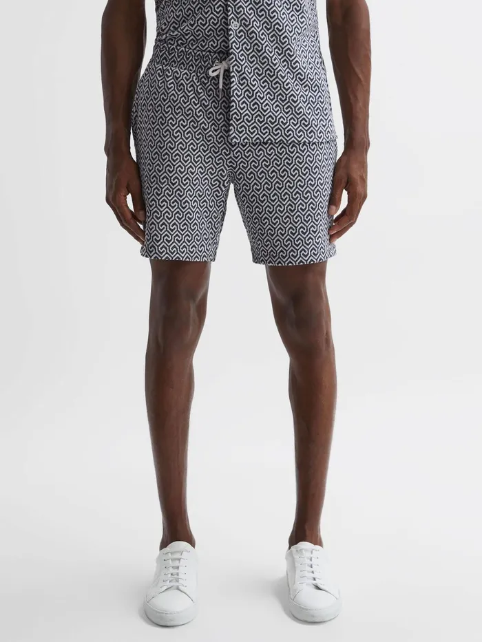 Reiss Shorts Jenkin Terrycloth Drawstring Shorts Navywhite 8211 Men