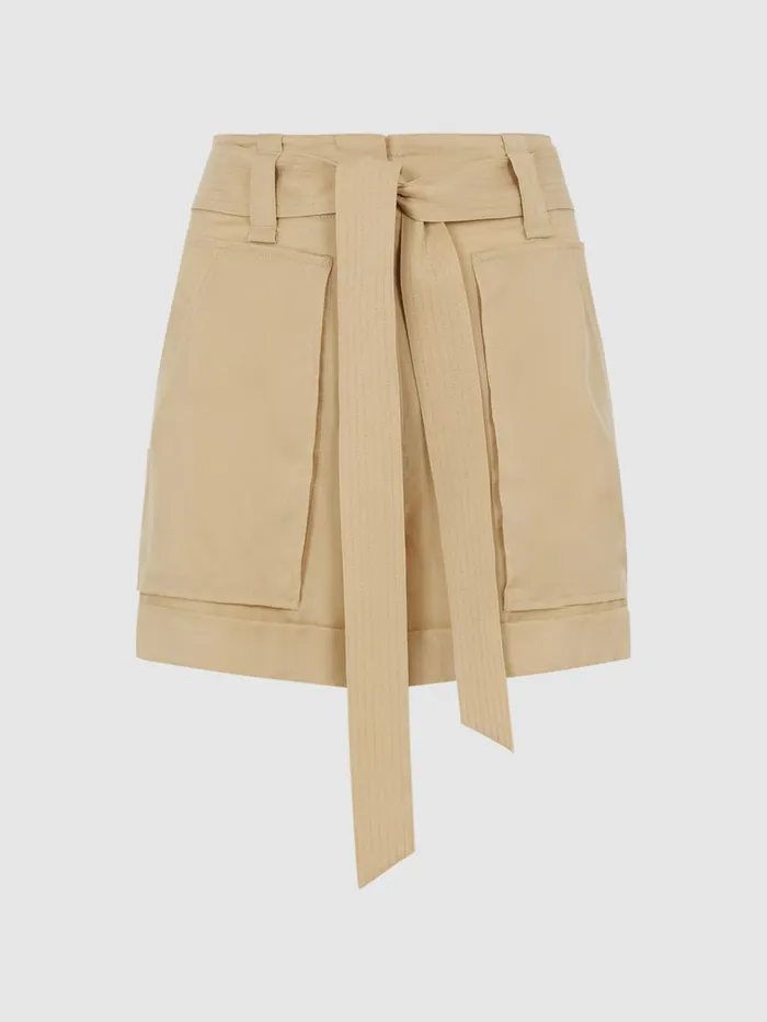 Reiss Shorts Joanie Mid Rise Utility Shorts Neutral 8211 Women