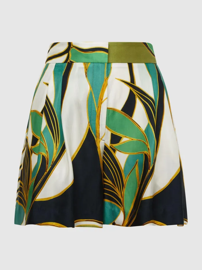 Reiss Shorts Luna Mid Rise Printed Shorts Green Print 8211 Women