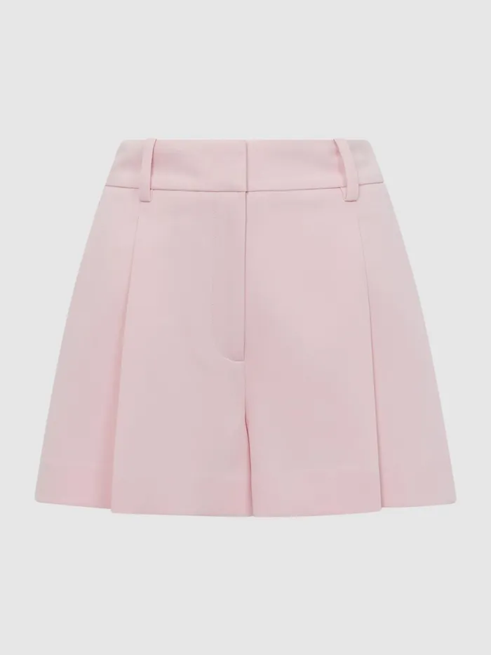 Reiss Shorts Marina Pleated Tailored Shorts Pink 8211 Women