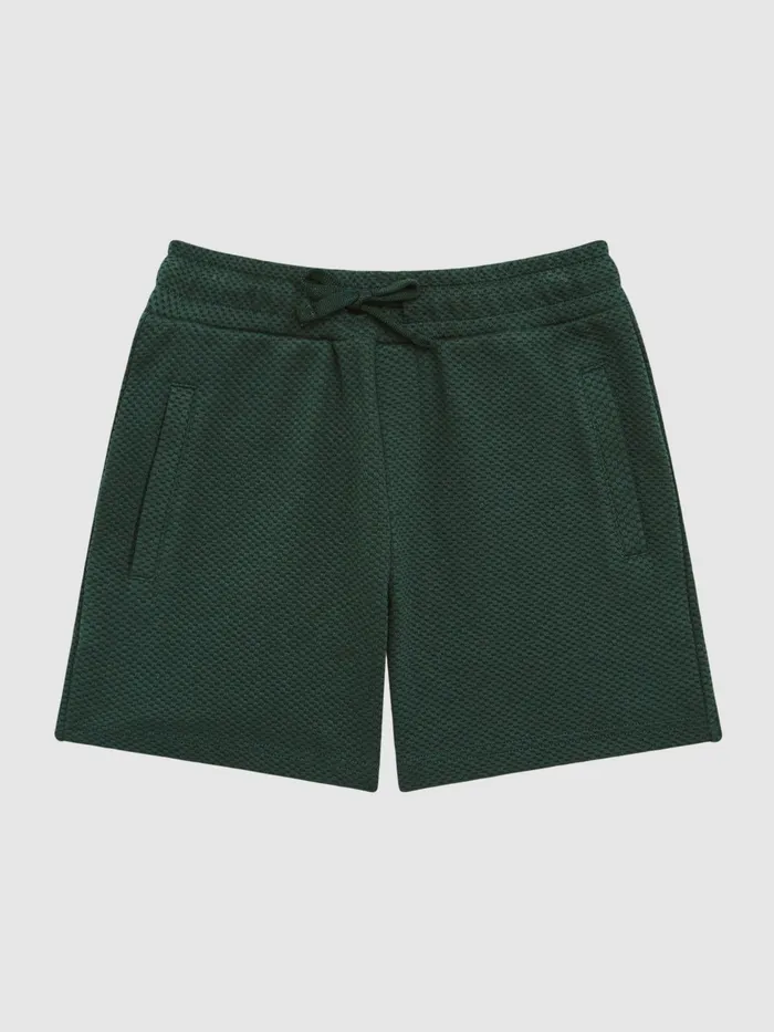 Reiss Shorts Robin Slim Fit Textured Drawstring Shorts Emerald 8211 Children