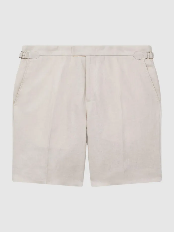 Reiss Shorts Searcy Linen Side Adjuster Shorts Oatmeal 8211 Men