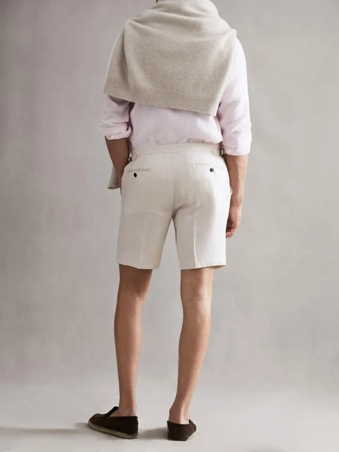 Reiss Shorts Searcy Linen Side Adjuster Shorts Oatmeal 8211 Men