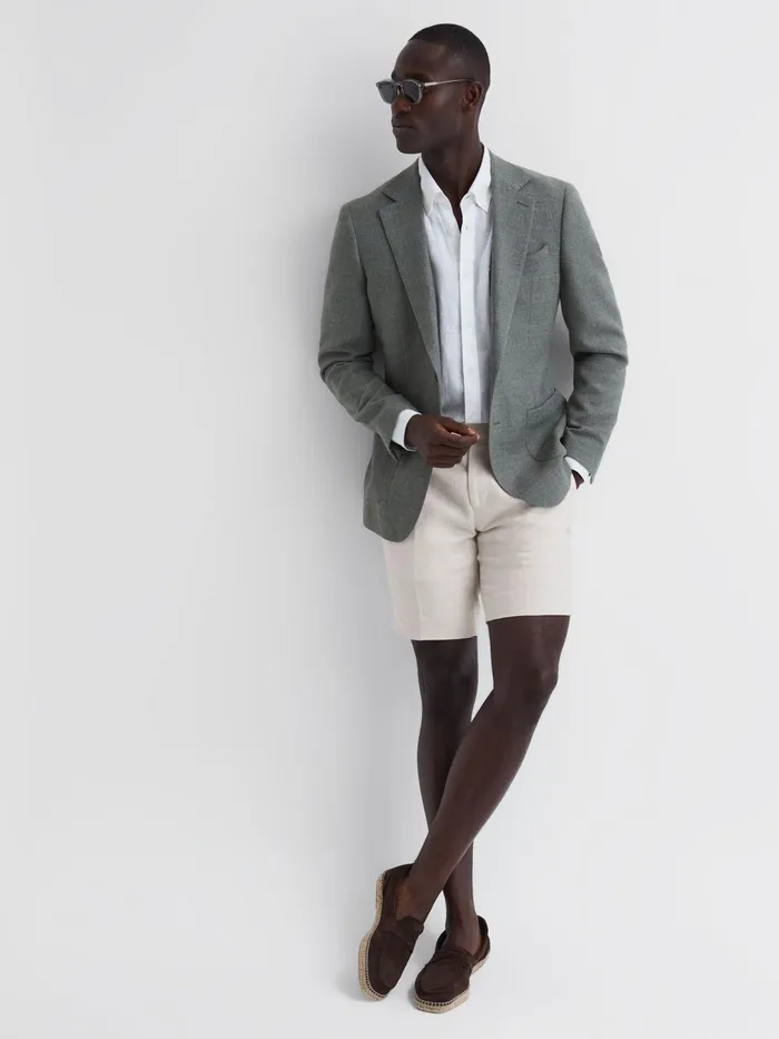 Reiss Shorts Searcy Linen Side Adjuster Shorts Oatmeal 8211 Men