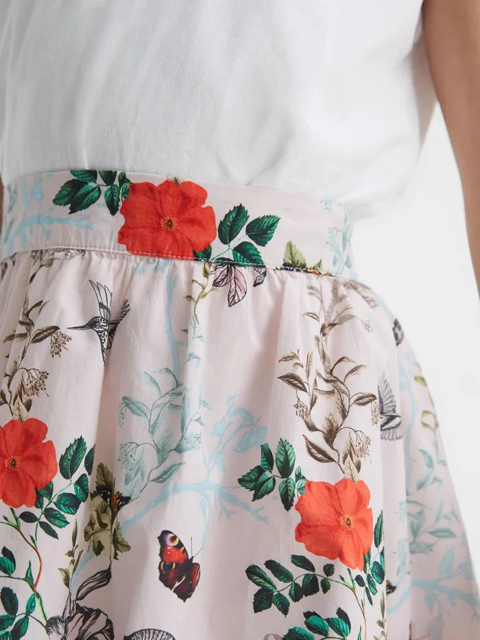 Reiss Skirts Amie Floral Printed High Rise Skirt Ivory Print 8211 Children