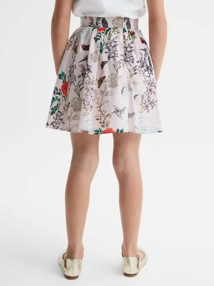 Reiss Skirts Amie Floral Printed High Rise Skirt Ivory Print 8211 Children