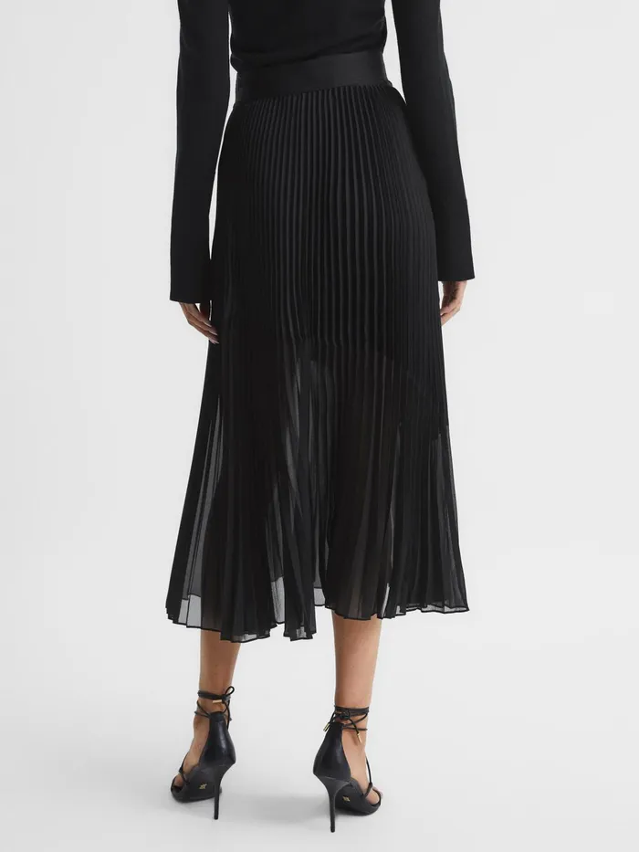 Reiss Skirts Anya Pleated Midi Skirt Black 8211 Women
